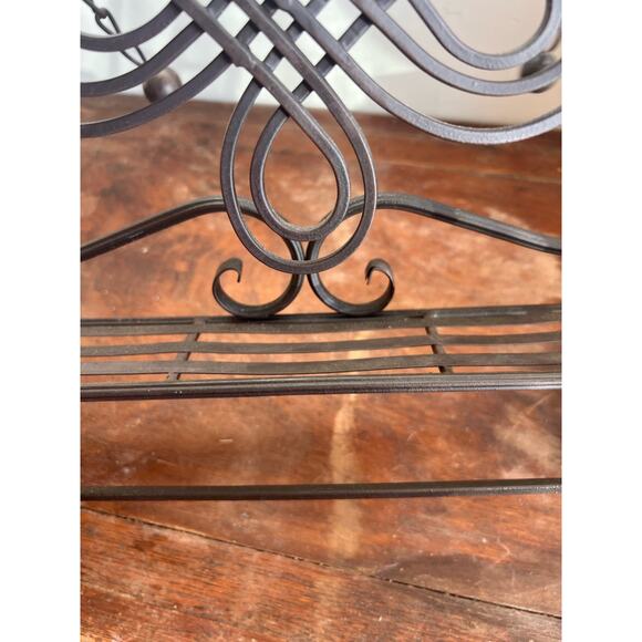Vintage Style Metal Scroll Cookbook Holder with Page Weights - Picture 5 of 8